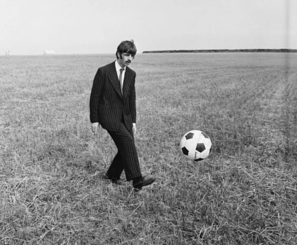 A photo of Ringo playing soccer