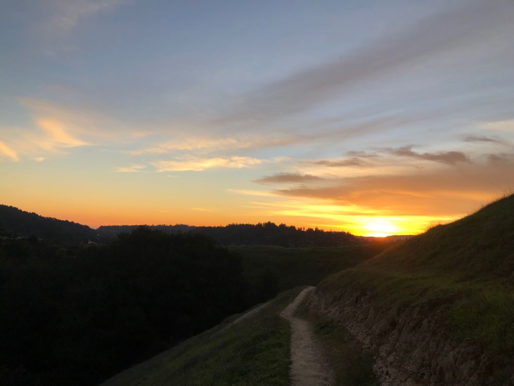 sunset over a trail 