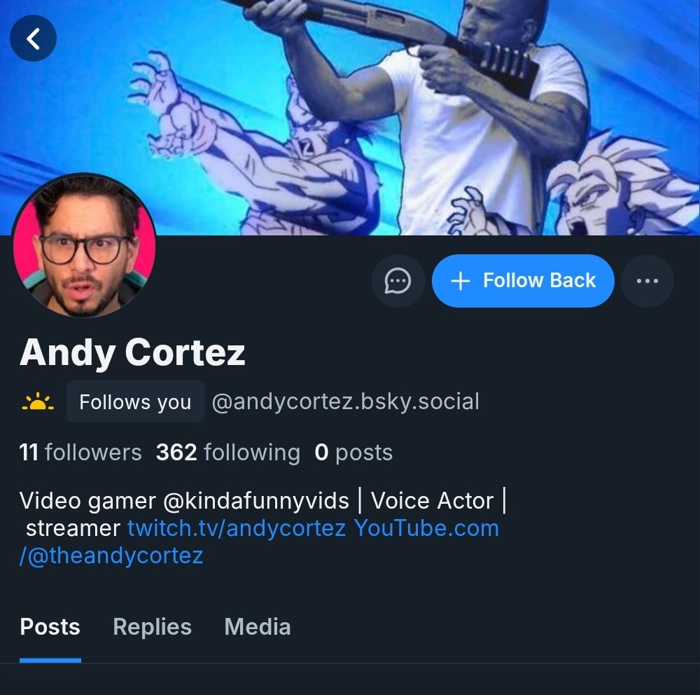 Someone pretending to be @AndyCortez.cool on BlueSky
