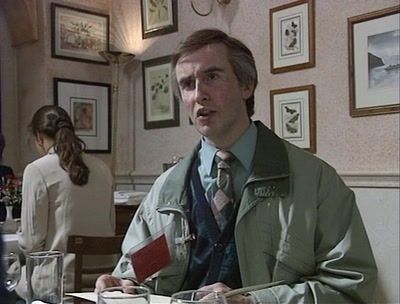 Alan Partridge, in the scene where he says "Can I just shock you? I like wine... Despite what I said earlier."