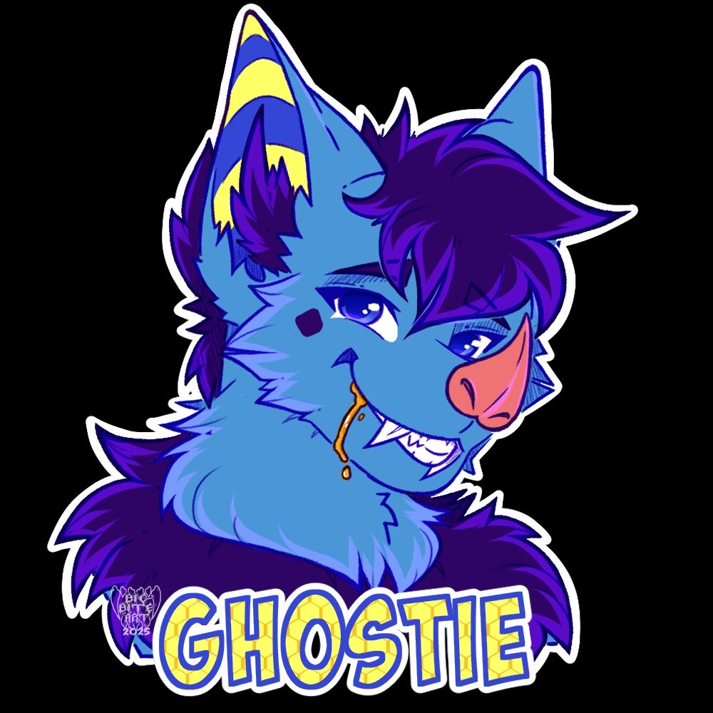 Badge of the fruit bat character Ghostie Goo Bat