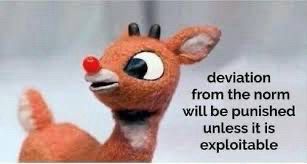 Deviation from the norm will be punished unless it is exploitable