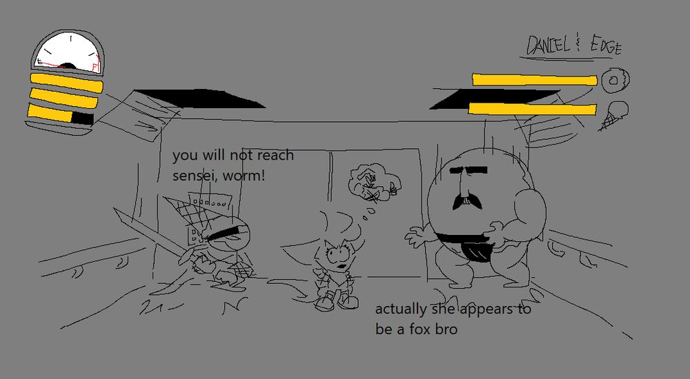 concept of Patty being ambushed in an elevator for a battle