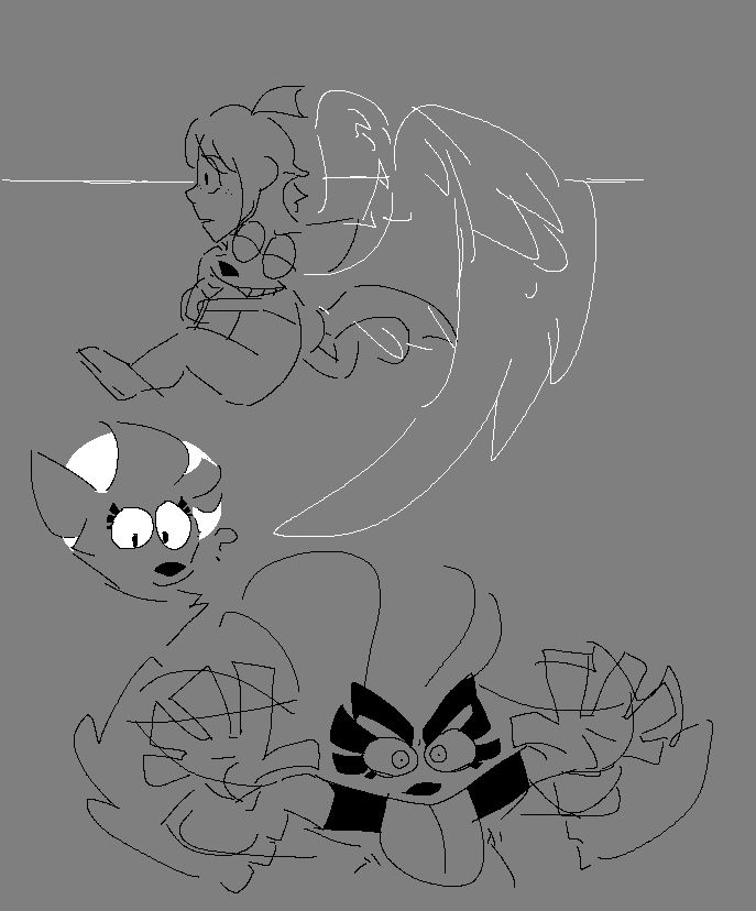 just some patty doodles with angel motifs... and a super patty at the bottom