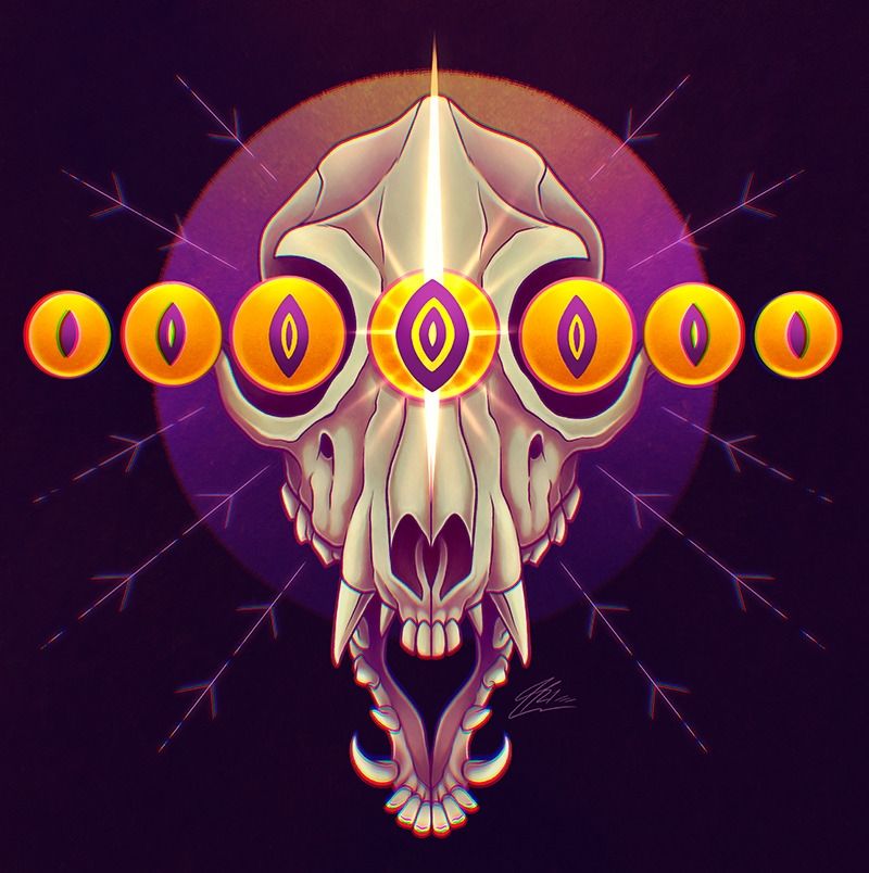 I really like drawing stylished skulls. 💀