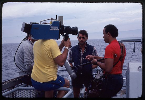 Bruce Robison looking like an absolute boss while being interviewed aboard the R/V New Horizon in 1982. 