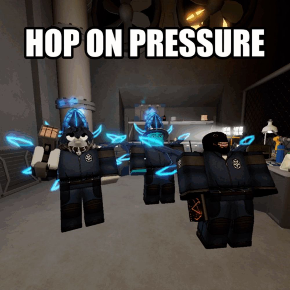 a screenshot of a video game with the words hop on pressure