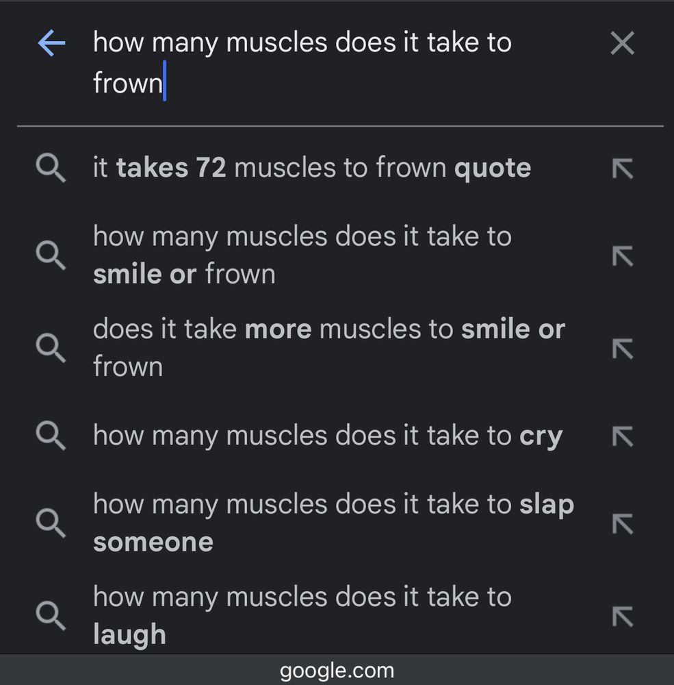 Search results of how many muscles it takes to frown because Mr Muscles got sad