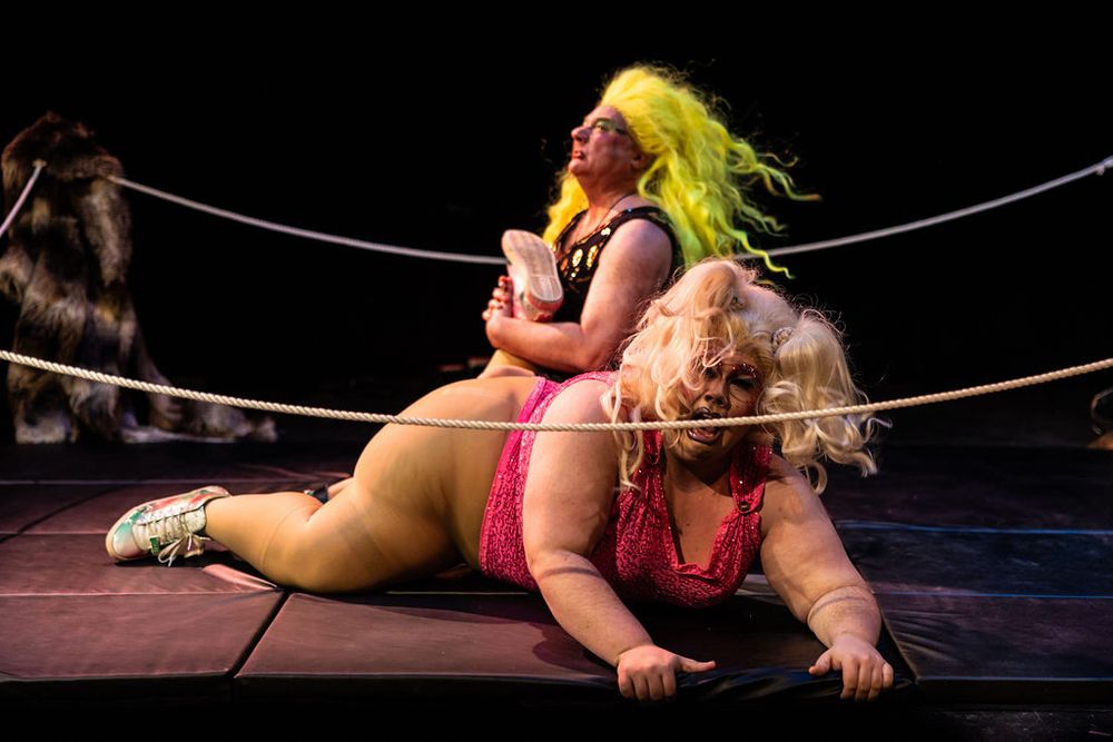 Ethel Murder puts the hurt on Susie Suplex. 