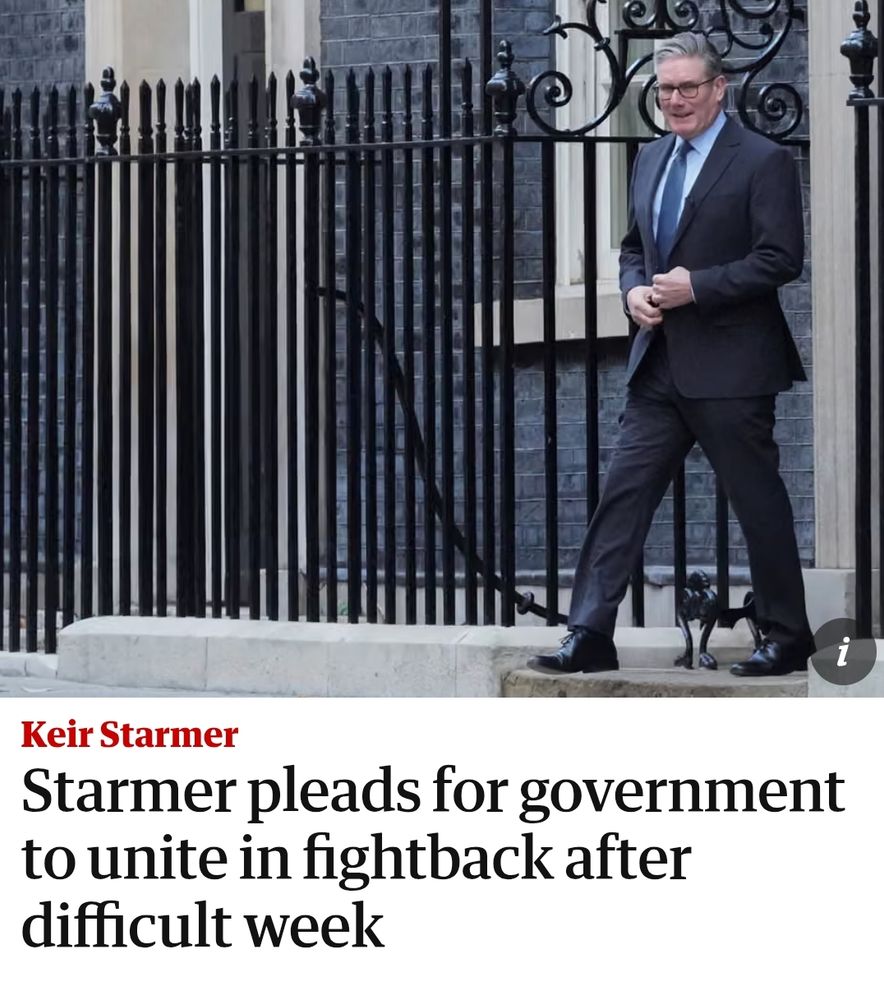 Starmer pleads for government to unite in fightback after difficult week