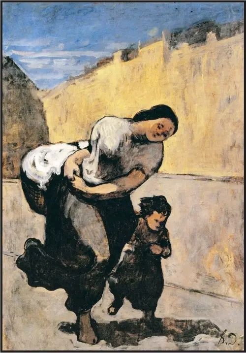 Painting The Burden by Honore Daumier, 1865.