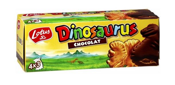une boite de biscuit Dinosaurus chocolat 