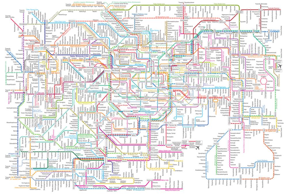 Tokyo Rail Map.
