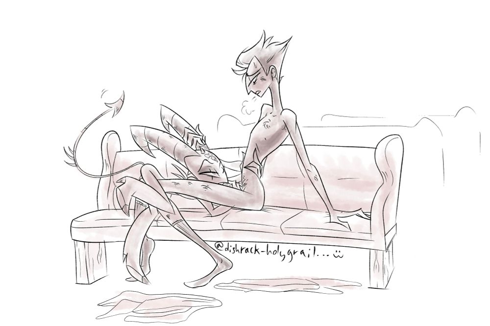 Blitz crawling onto human Reverend!Stolas’s lap to give him head in an empty church. Didn’t even wait for the socks to come off, smh