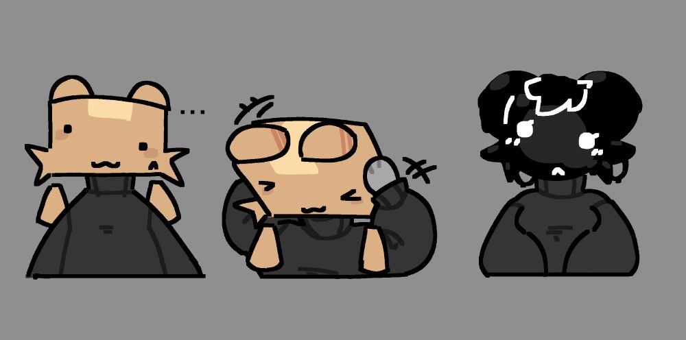 Silly takes off their box revealing their actual look, gooey creatur 🐈‍⬛🐈‍⬛