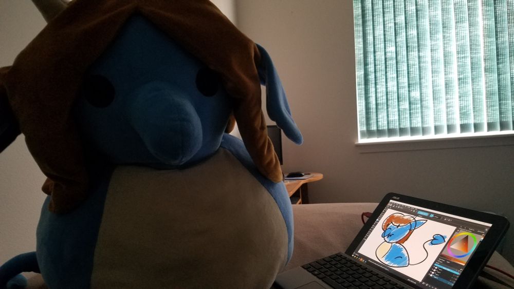 The creachure presents a self portrait