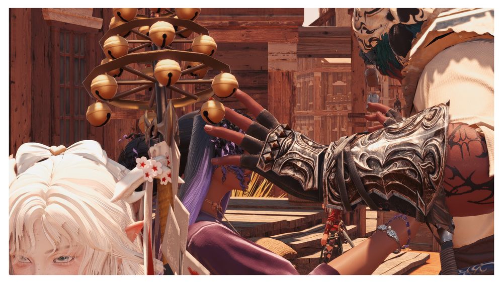 khiari and lae bickering in an afternoon-lit setting. sumire is standing behind them, becoming visibly tired by the interaction and staring off into space. 