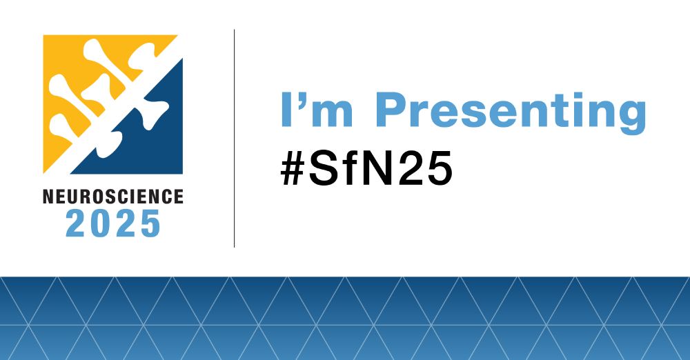 Graphic announcing a presentation at Neuroscience 2025