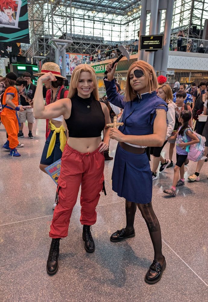 me in Yuki Tsukumo cosplay and catboymegumi in Nobara cosplay from Jujutsu Kaisen 