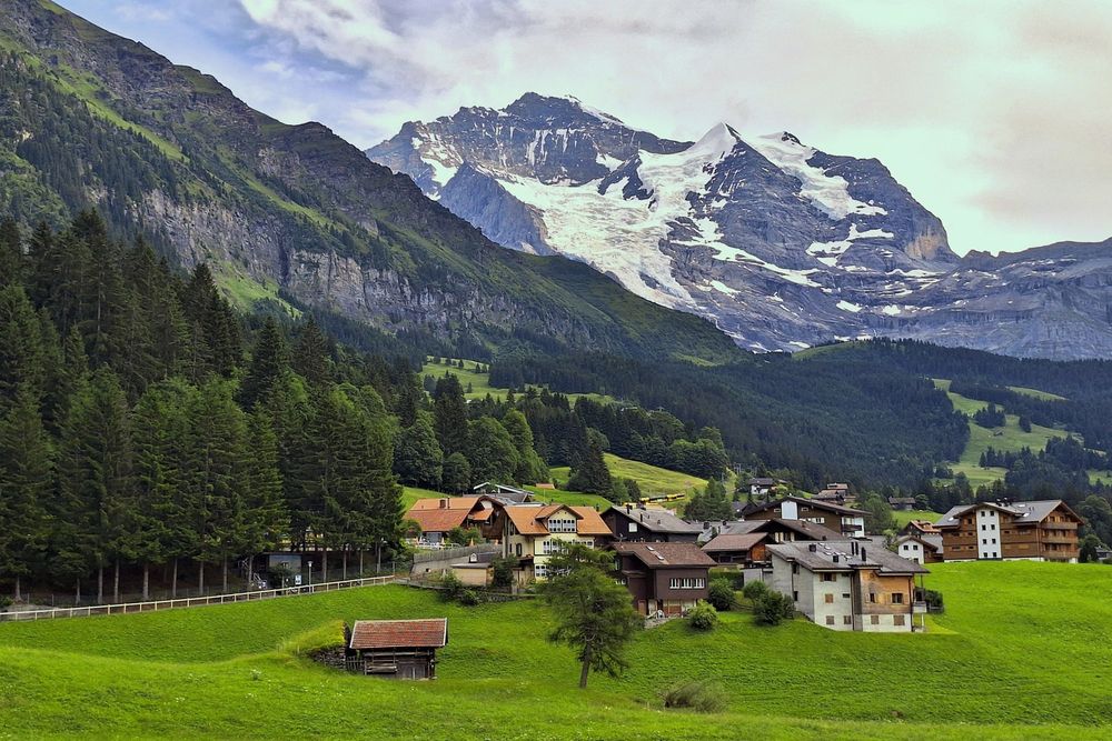 Jungfrau from my balcony at the Hotel Berghaus in Wengen