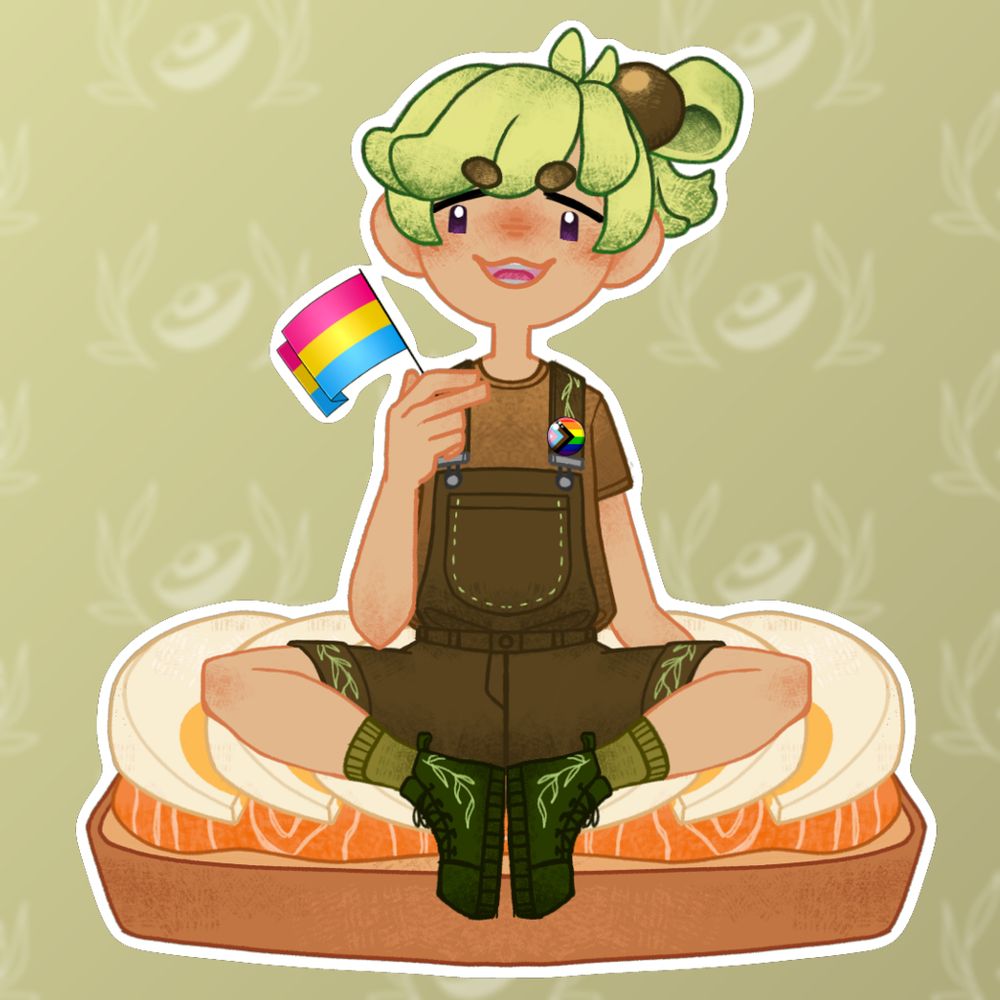 Avatar de SenseiKaito tenant un drapeau pansexuel et portant un pins LGBTQIA+