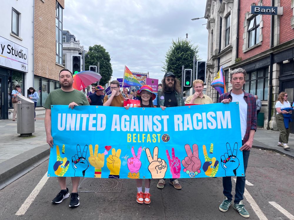 Ballymena Pride 2025 banner.