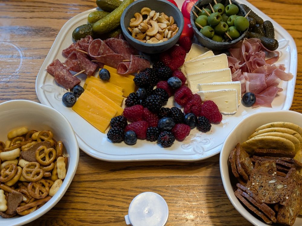 A charcuterie board