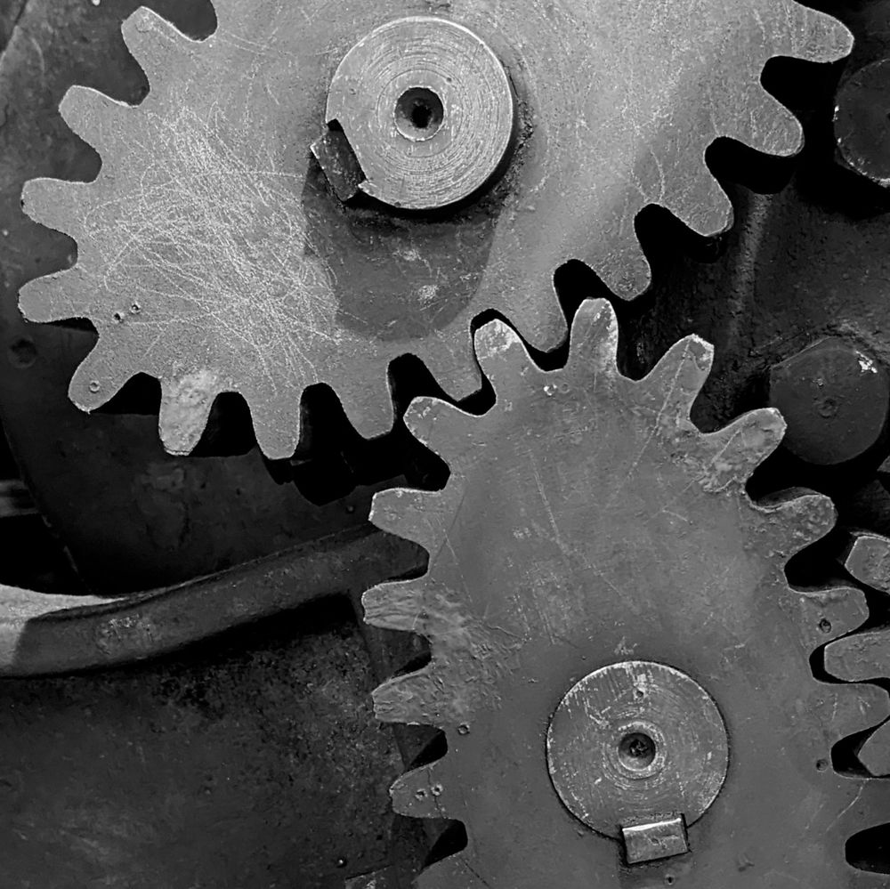 Non-circular gears. Detail of Alexander Lagerman's "complete machine" for making matches.
