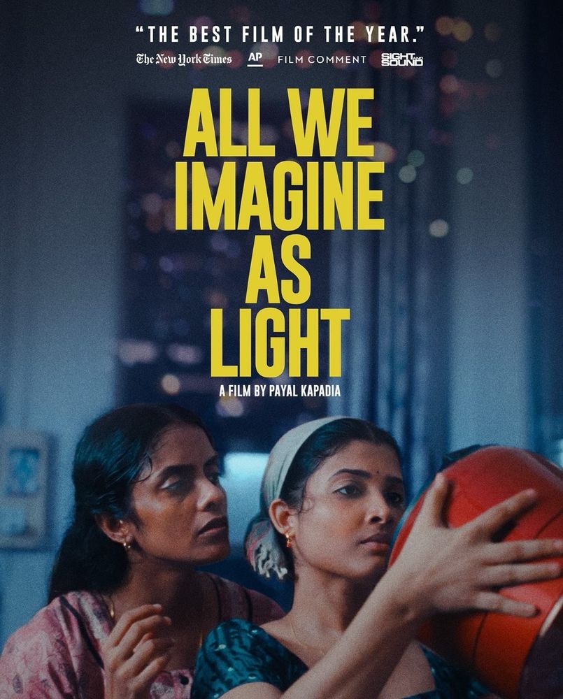 Poster for Payal Kapadia's 2024 film "All We Imagine As Light". 