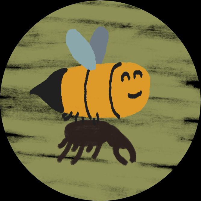 BugBee logo: It's a bee carrying a bug!