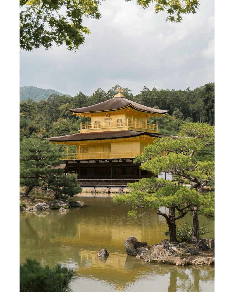 Imagen del pabellón dorado, Kinkaku-ji.