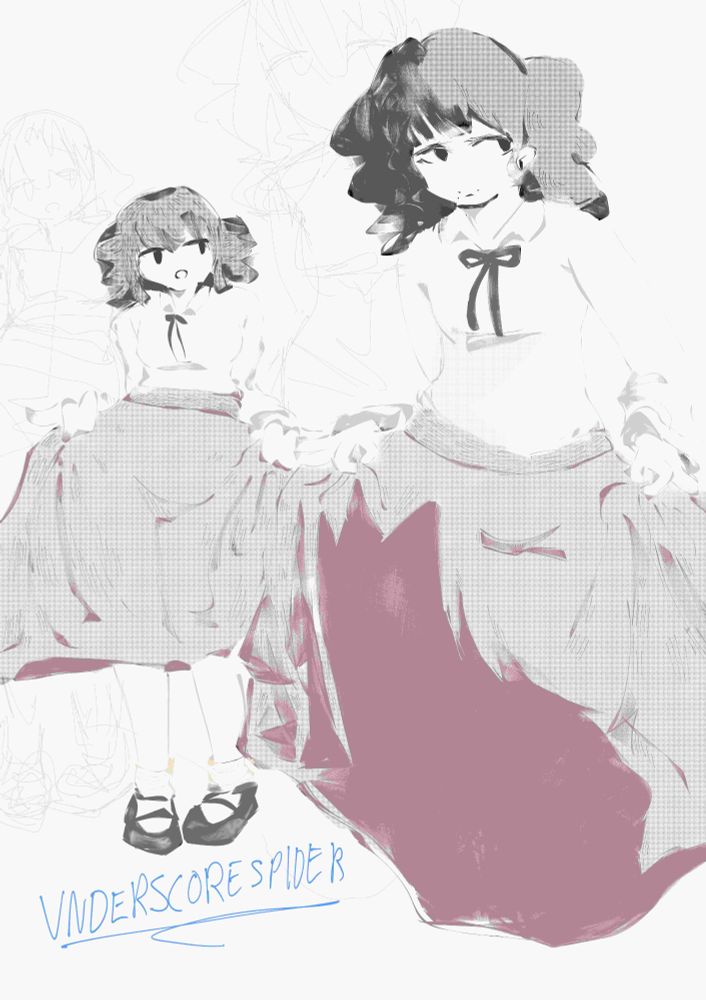 Marina the girl from fear and hunger termina, lifting her skirt