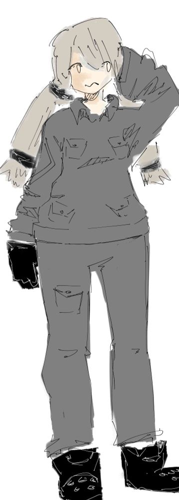 Drawing of a girl looking confused