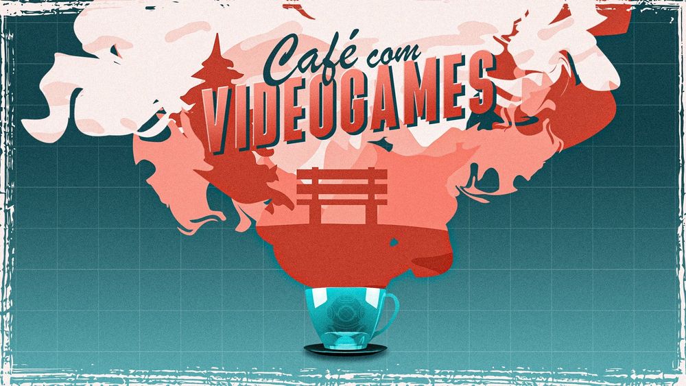 uma imagem que diz 'café com videogames'