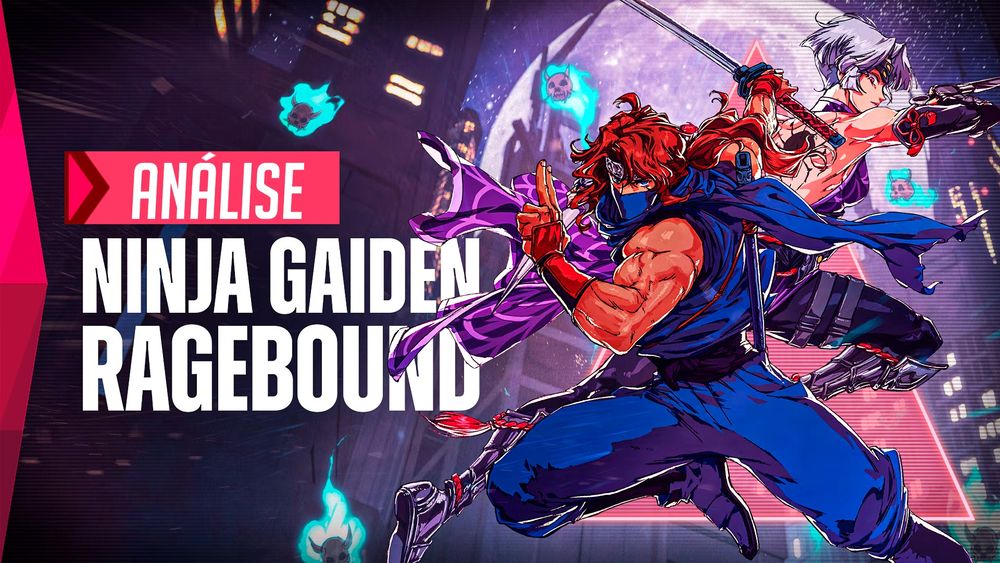 Uma imagem que diz "Análise - Ninja Gaiden Ragebound", com a arte principal do jogo de fundo
