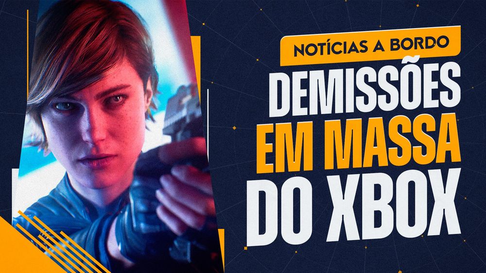 uma imagem que diz "noticias a bordo - demissões em massa do xbox"