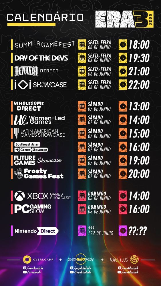 Calendário da ERA3