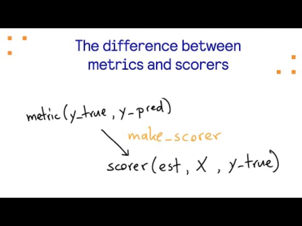 The difference between metrics and scorers