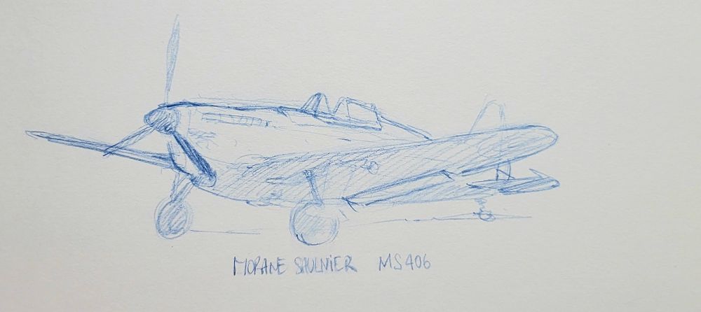 Sketch of a Morane Saulnier MS 406 at Air Legend Air show