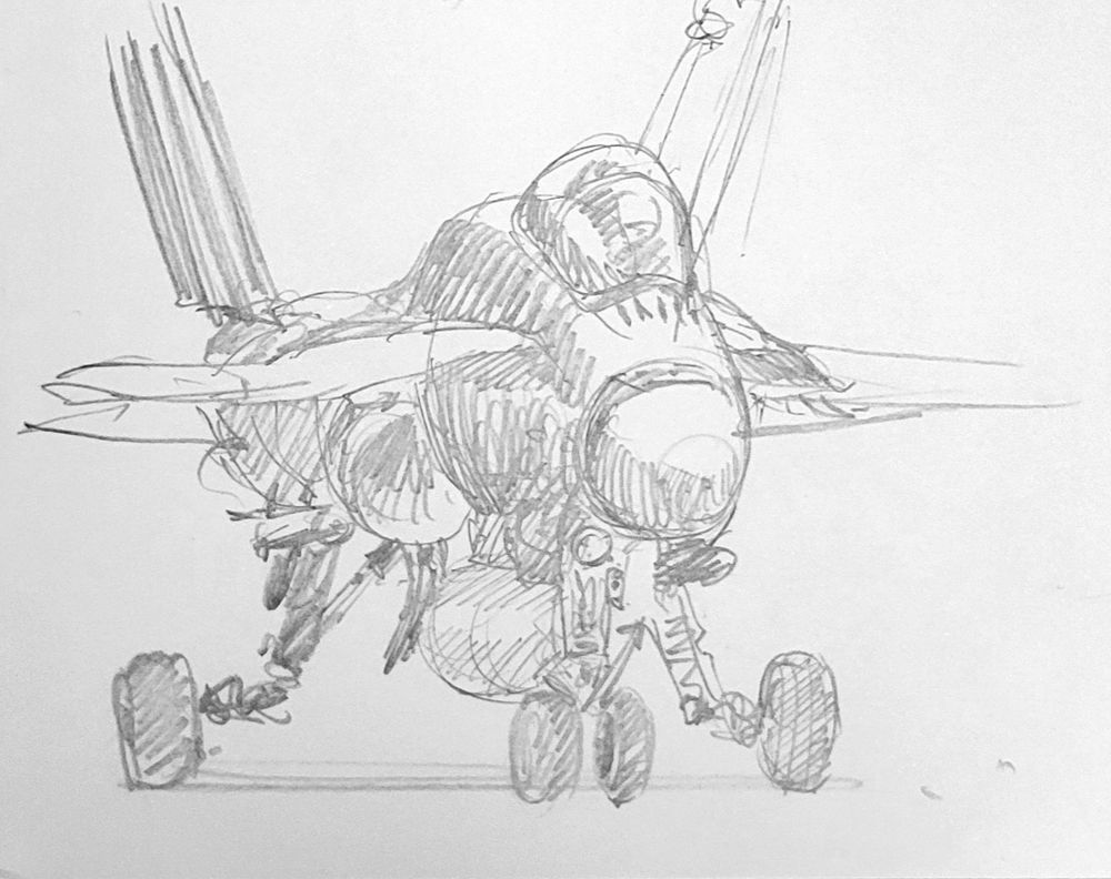F-A 18 pencil study