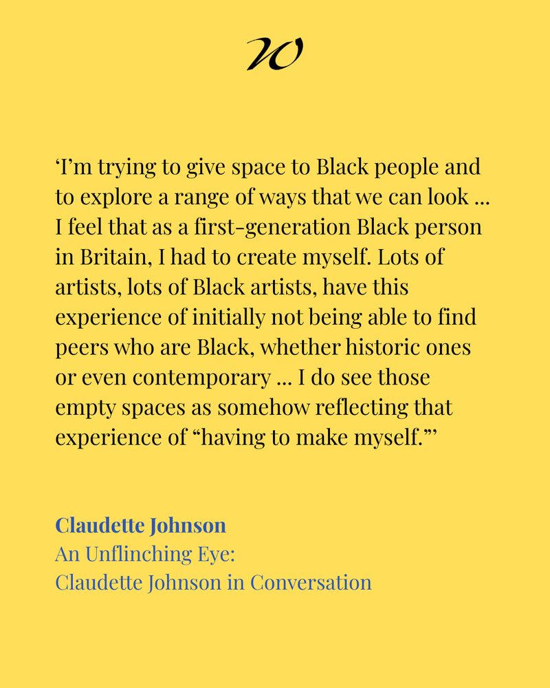 ‘I’m trying to give space to Black people and to explore a range of ways that we can look ... I feel that as a first-generation Black person in Britain, I had to create myself. Lots of artists, lots of Black artists, have this experience of initially not being able to find peers who are Black, whether historic ones or even contemporary ... I do see those empty spaces as somehow reflecting that experience of “having to make myself.”’