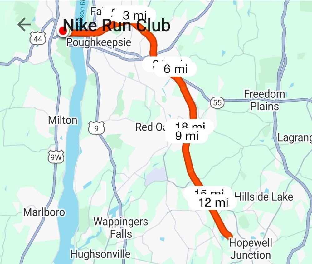 Nike run club map of the marathon