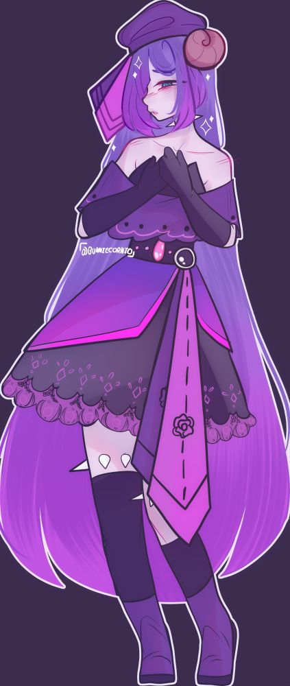 a young girl in a purple dress looking nervous