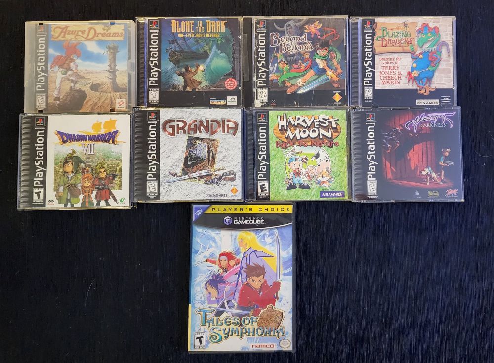Several PlayStation & a GameCube game.