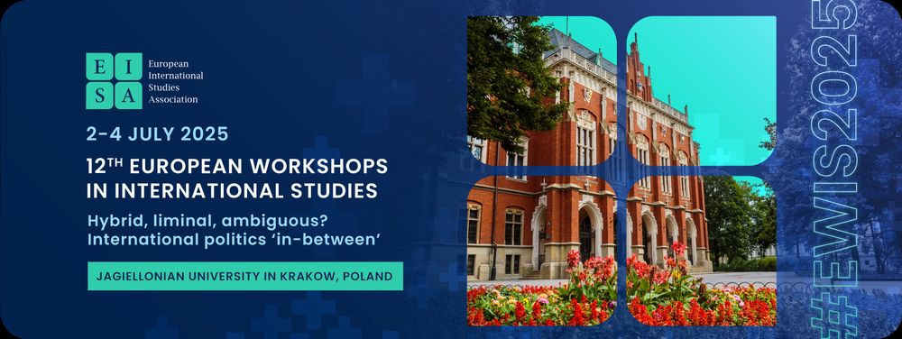 12th European Workshops in International Studies, Krakow, Jagiellonian University, 2-4 July 2025
Workshops theme: Hybrid, liminal, ambiguous? International politics ‘in-between’  