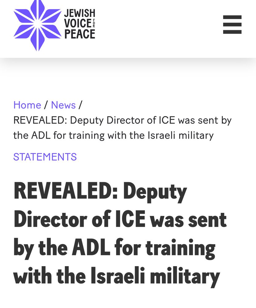 Article from Jewish Voice for Peace:

REVEALED: Deputy Director of ICE was sent by the ADL for training with the Israeli military