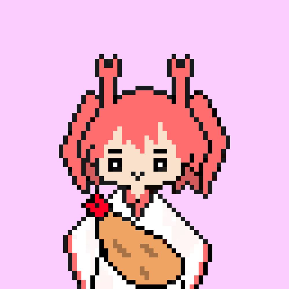 64×64のドット絵で描かれた鰕鰢蠏蜅