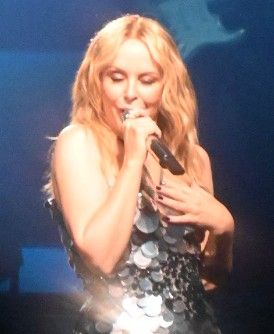 Kylie Minogue singing in Tokyo on March 12, 2025