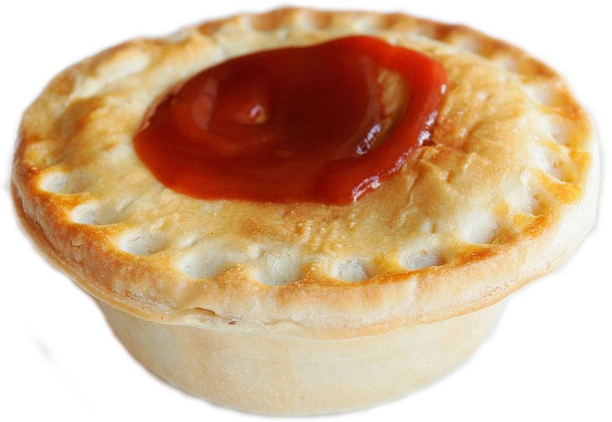 Meat pie with tomato sauce