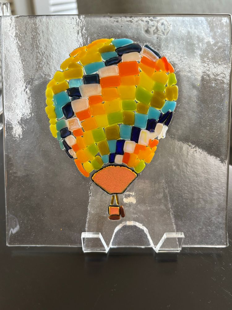 BTS' HYYH Young Forever hot air balloon in fused glass.